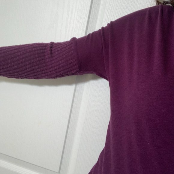 Casual Michael Stars Wine Purple Cowl Neck Lightweight Long Sleeve Top One Size - Picture 8 of 8